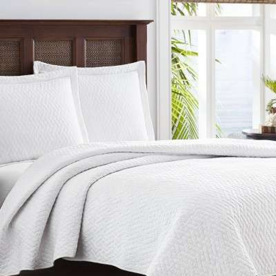 Quilt Bedding Sets * | Hot Sale Solid Quilt & Sham Set Tommy Bahama White