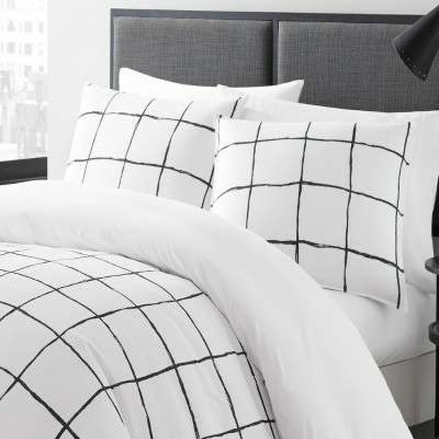 Duvet Cover Bedding Sets * | Wholesale Zander Duvet Cover Set White City Scene