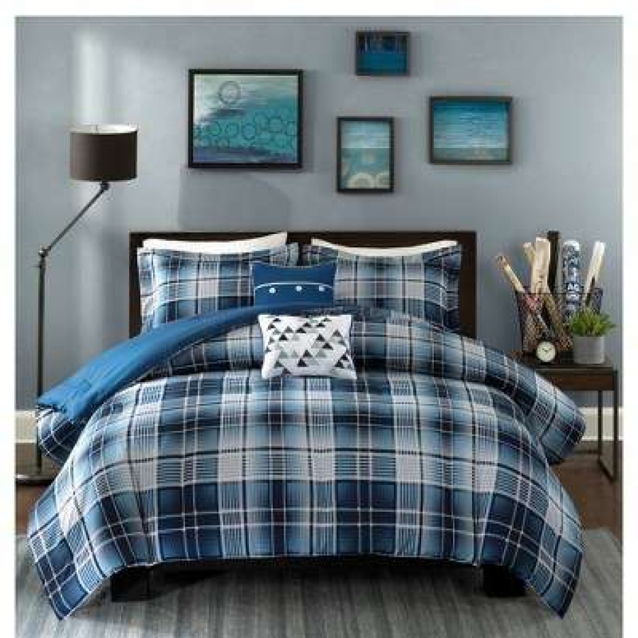 Comforter Bedding Sets * | Cheapest Intelligent Design Dane Plaid Comforter Set