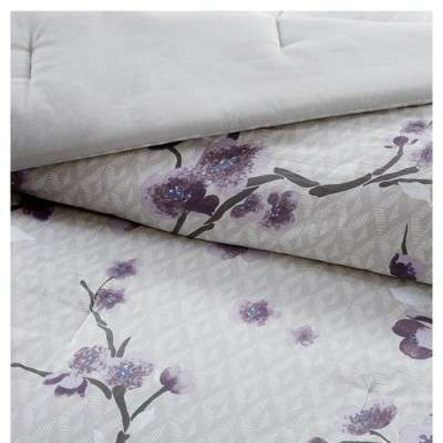 Duvet Cover Bedding Sets * | Best Reviews Of Madison Park Sakura Cotton Duvet Cover Set 7Pc Purple