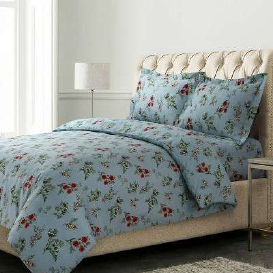 Duvet Cover Bedding Sets * | Budget Leilani Floral Printed Flannel Oversized Duvet Cover Set Tribeca Living