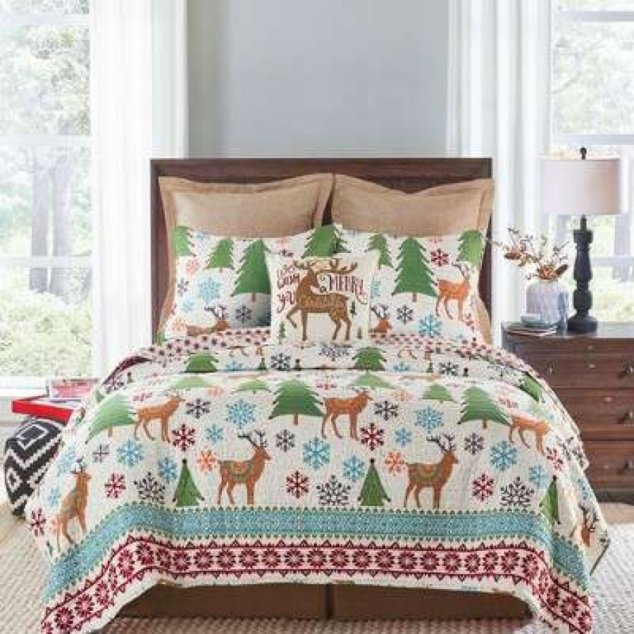 Quilt Bedding Sets * | Best Deal Tinsel Holiday Quilt Set Levtex Home