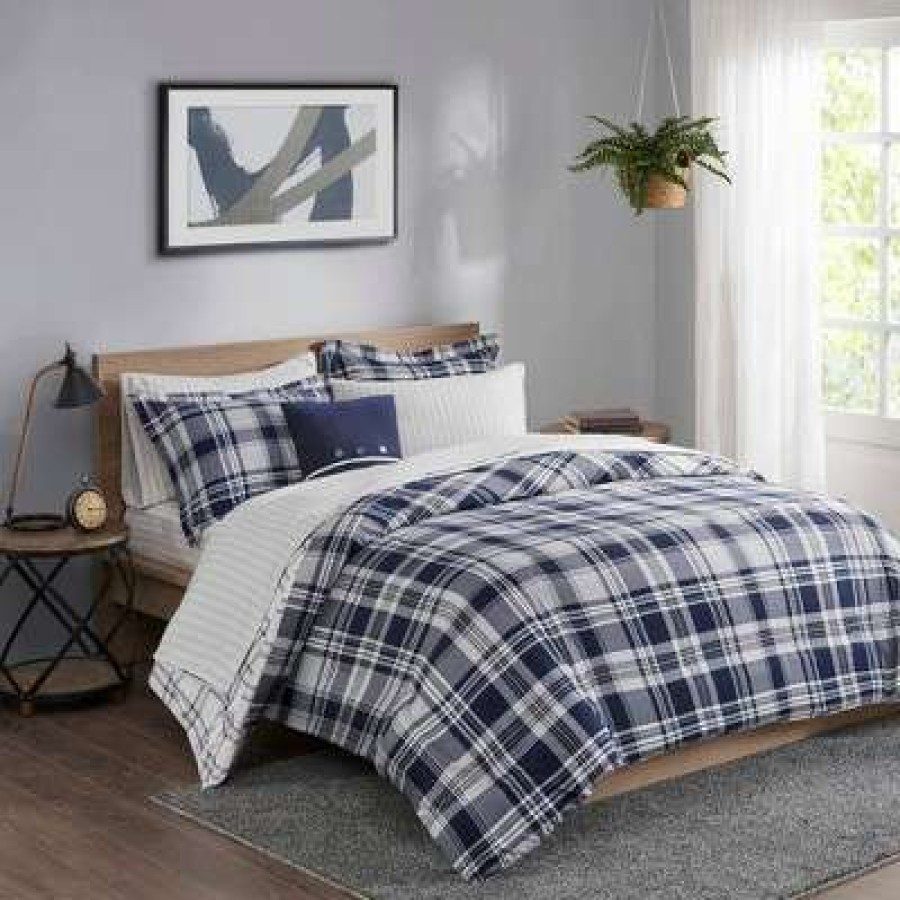 Comforter Bedding Sets * | Top 10 Madison Park Leroy Reversible Complete Bedding Set Navy