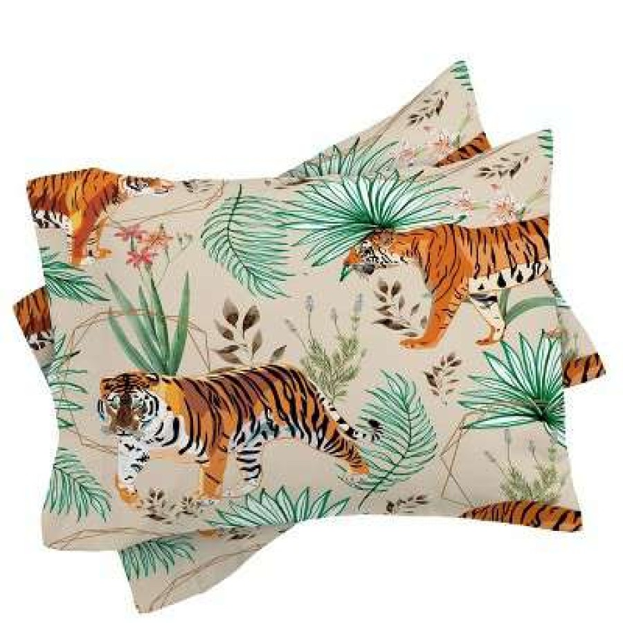 Comforter Bedding Sets * | Discount 83 Oranges Tropical And Tigers Comforter Set Deny Designs Green