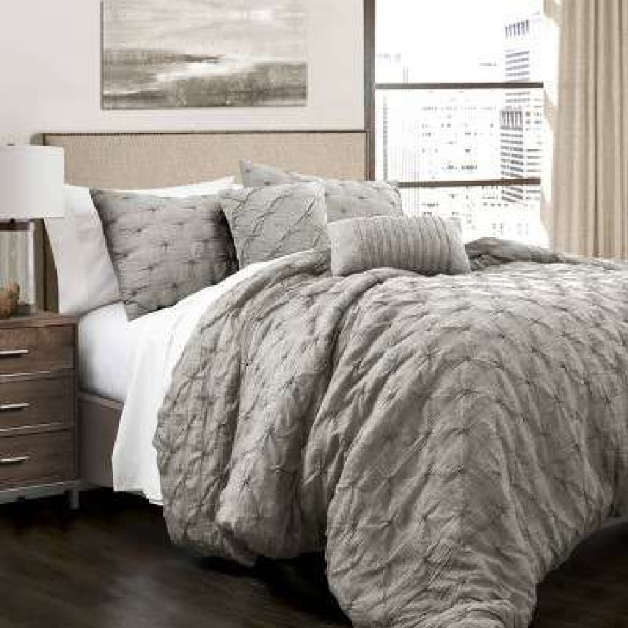 Bedding Collections * | Wholesale Lush Decor Ravello Pintuck Collection Lush Decor