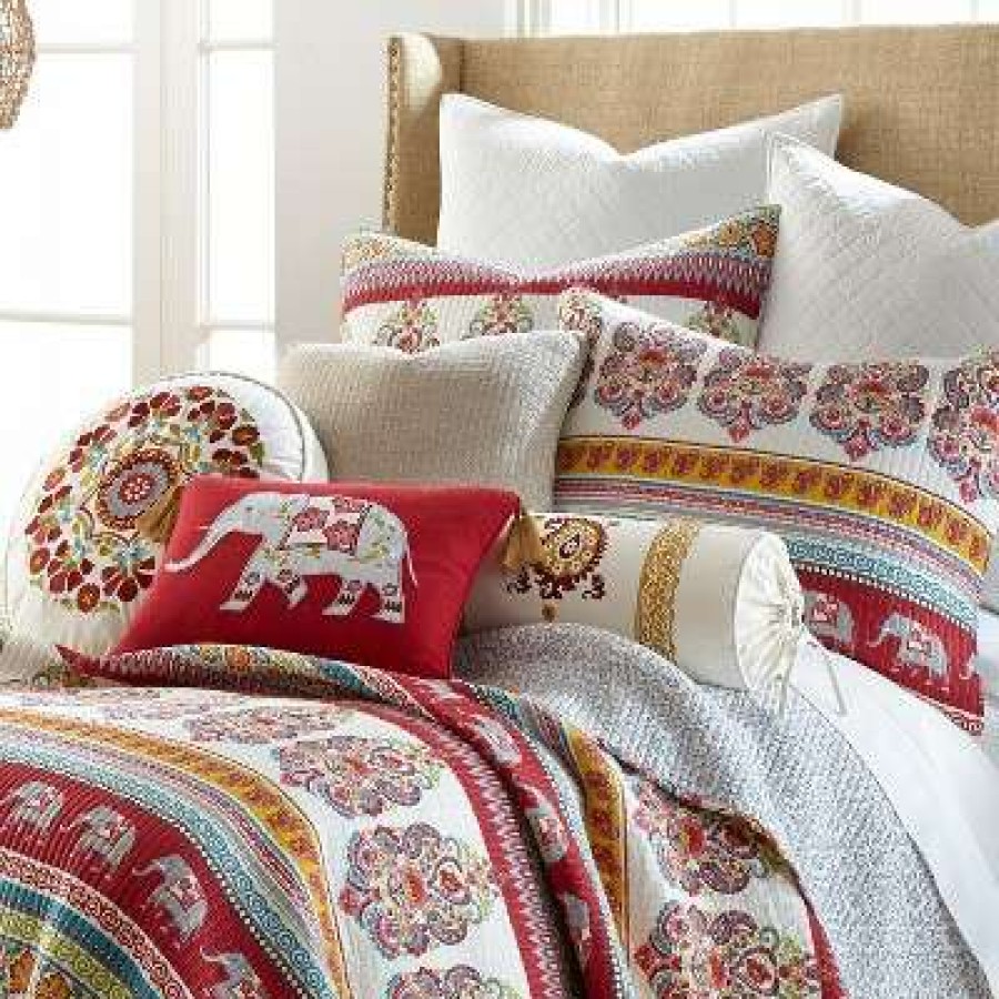 Quilt Bedding Sets * | Top 10 Eshani Quilt Set Red Mudhut