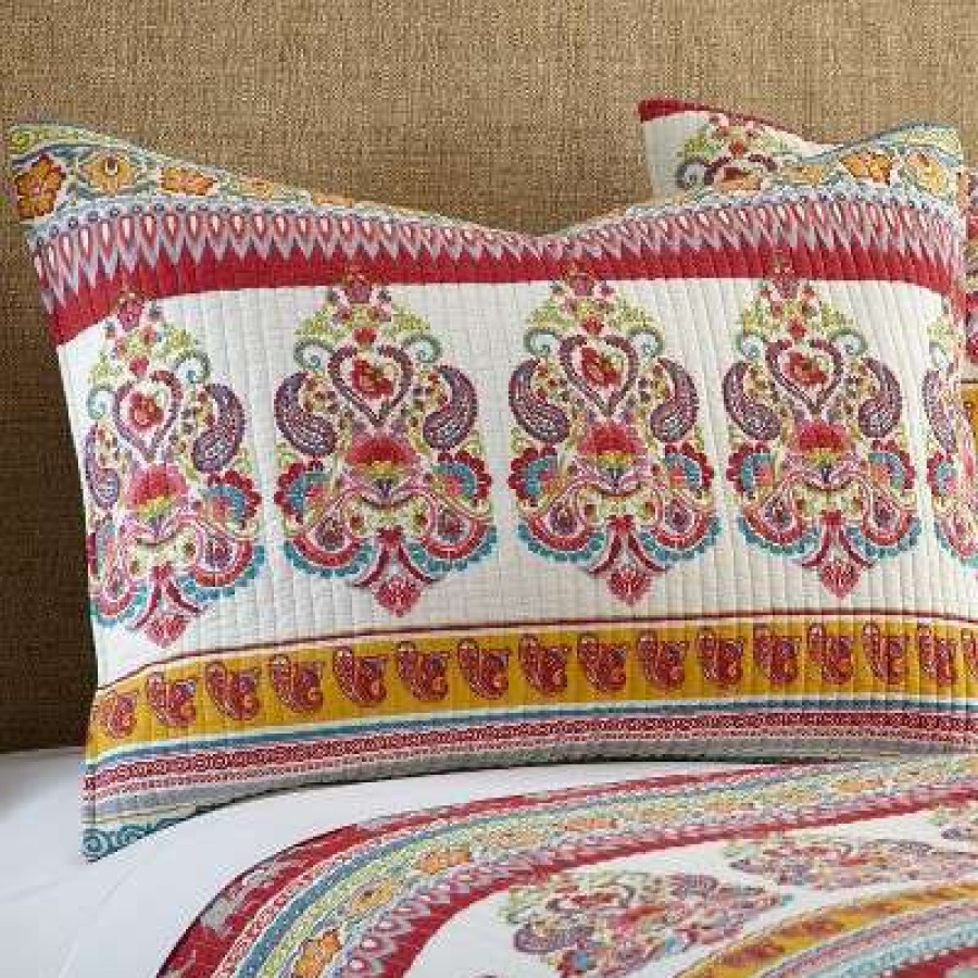 Quilt Bedding Sets * | Top 10 Eshani Quilt Set Red Mudhut