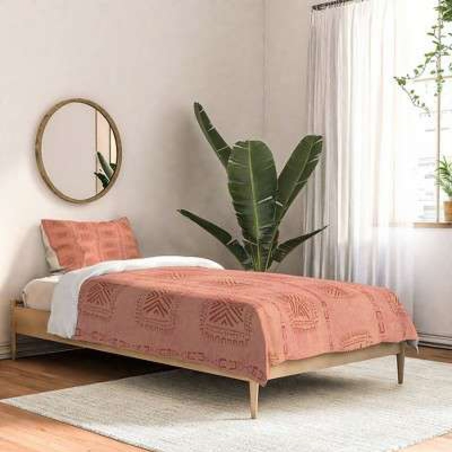 Comforter Bedding Sets * | Hot Sale Schatzi Brown Mudcloth Comforter Set Deny Designs Terracotta