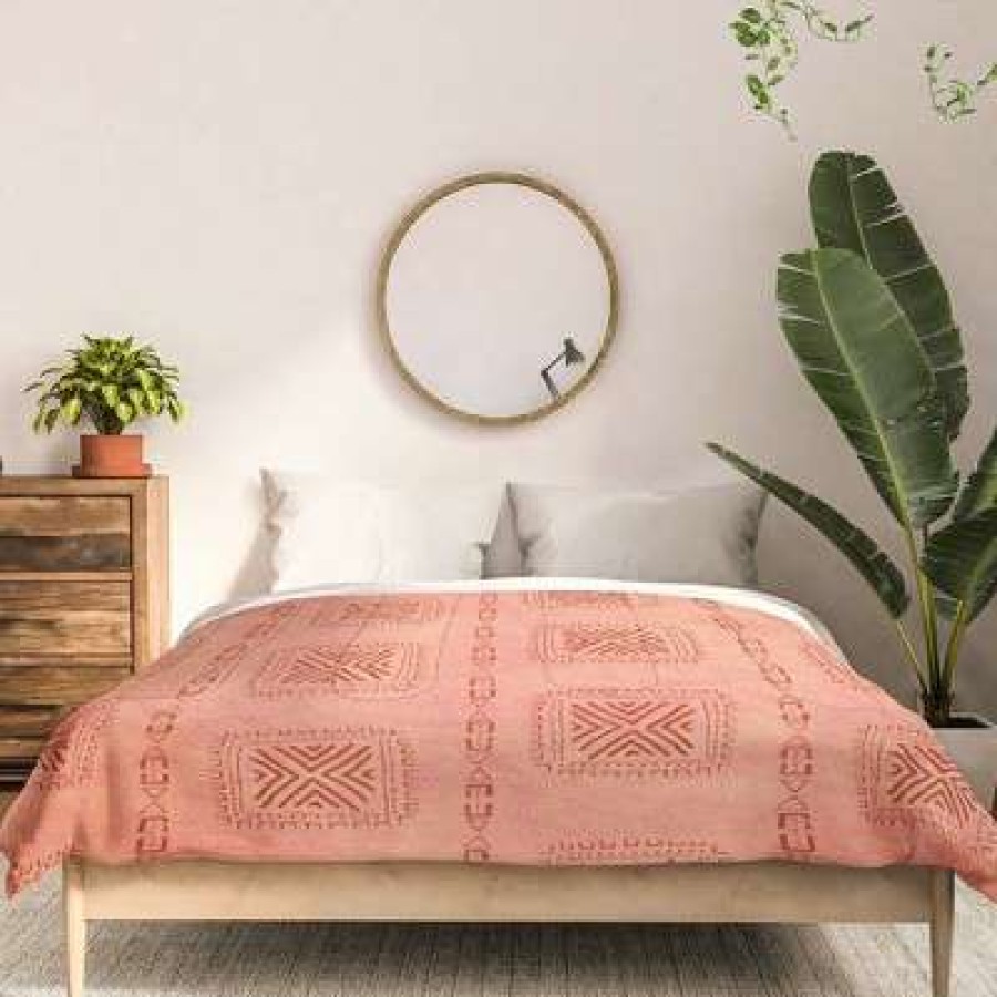 Comforter Bedding Sets * | Hot Sale Schatzi Brown Mudcloth Comforter Set Deny Designs Terracotta