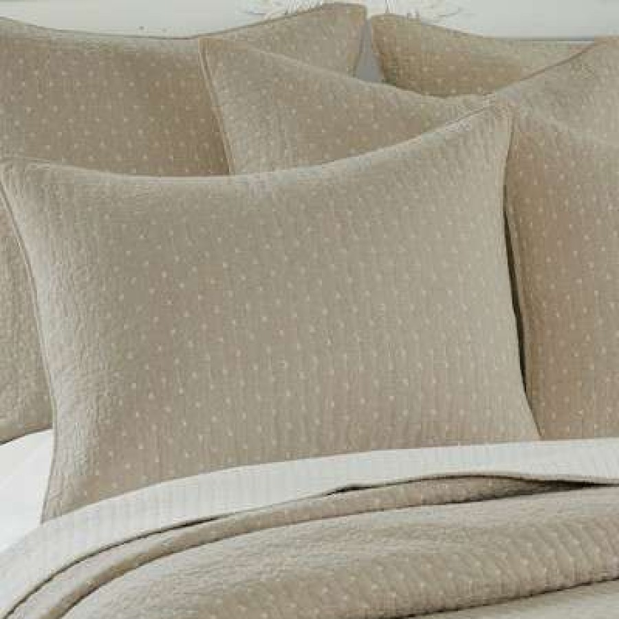 Quilt Bedding Sets * | Best Deal Cross Stitch Taupe Quilt Set Levtex Home