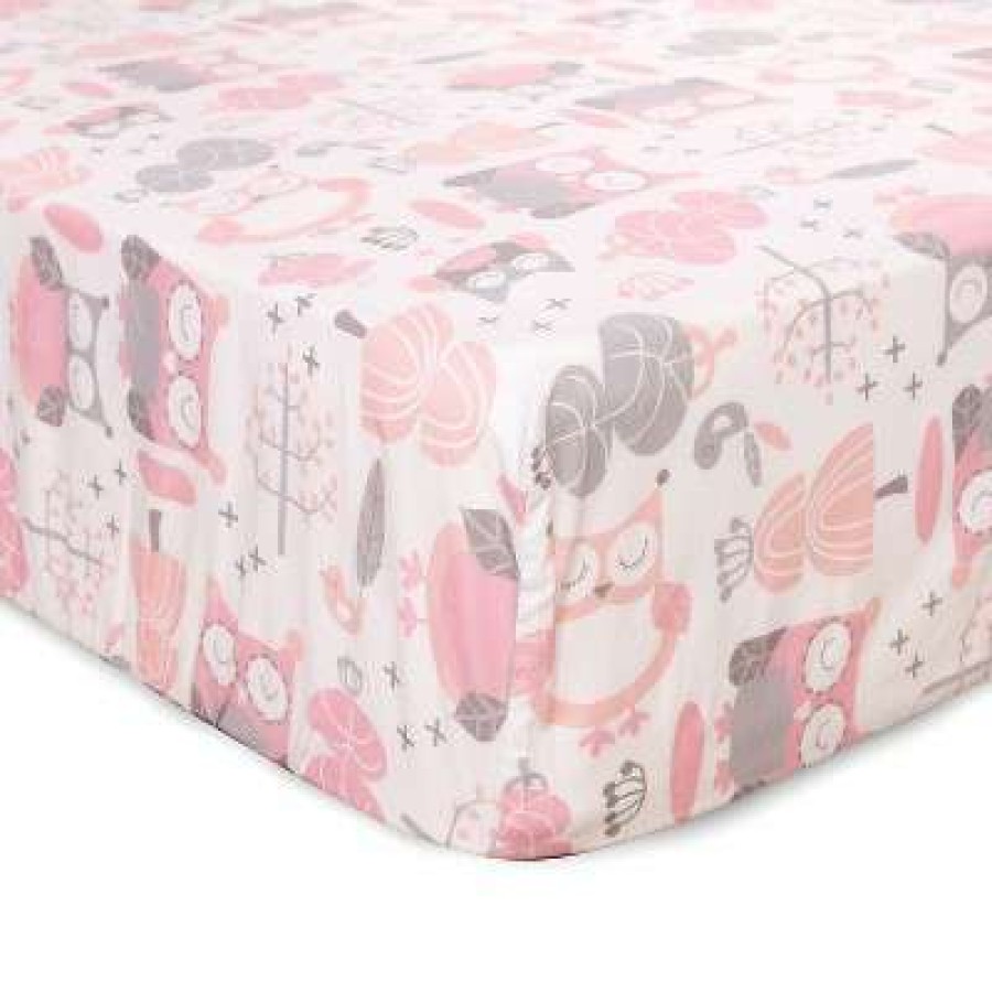 Quilt Bedding Sets * | New Night Owl Pink 5-Piece Crib Bedding Set Levtex Baby