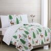 Quilt Bedding Sets * | Buy Great Bay Home Reversible Holiday Trees Printed Quilt Set Twin