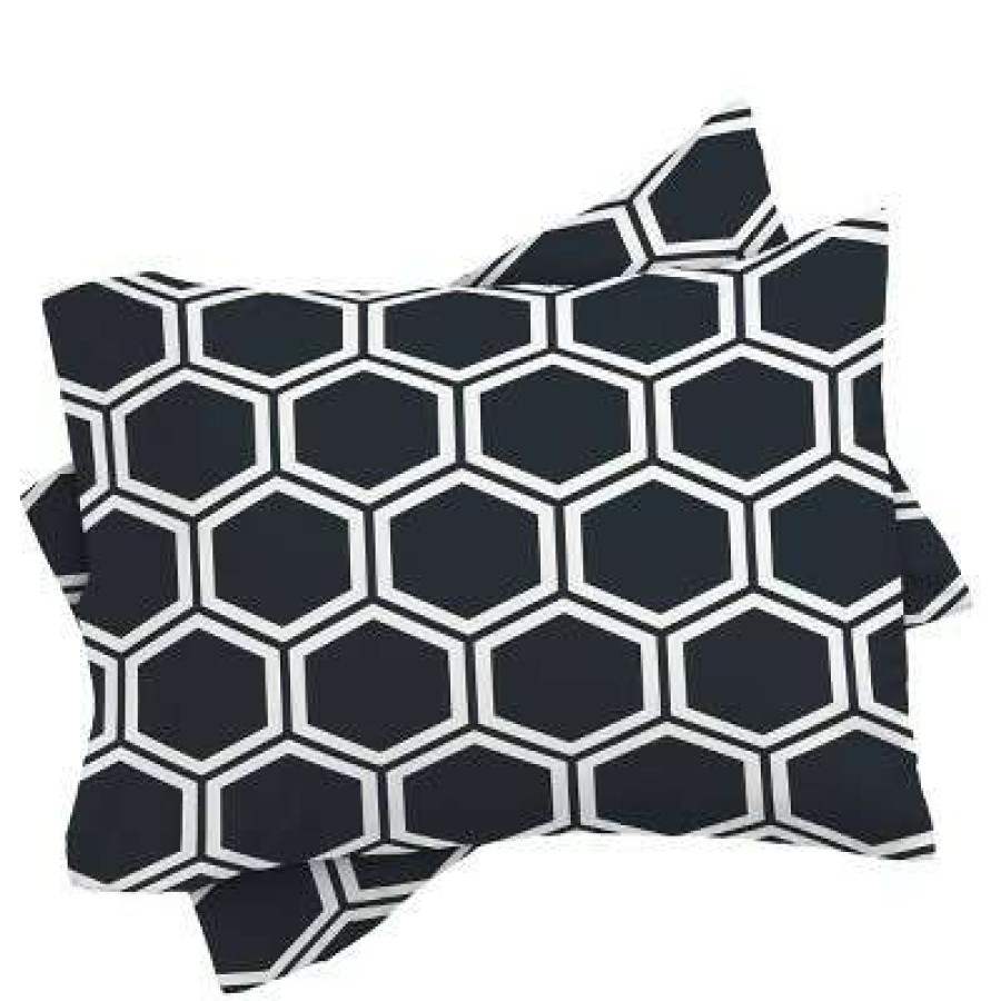 Duvet Cover Bedding Sets * | Best Reviews Of The Old Art Studio Hexagon Duvet Set Deny Designs Black/White