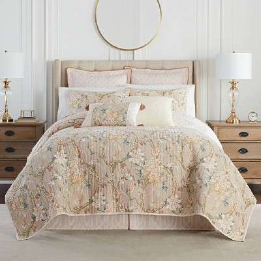 Quilt Bedding Sets * | Wholesale Mudan Quilt Set Waverly Taupe