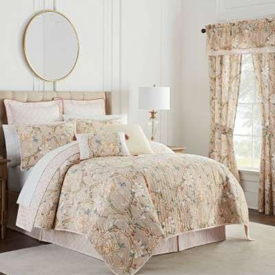 Quilt Bedding Sets * | Wholesale Mudan Quilt Set Waverly Taupe