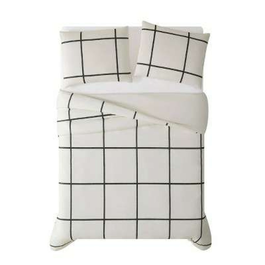 Duvet Cover Bedding Sets * | Top 10 Truly Soft Everyday Kurt Windowpane Duvet Cover Set