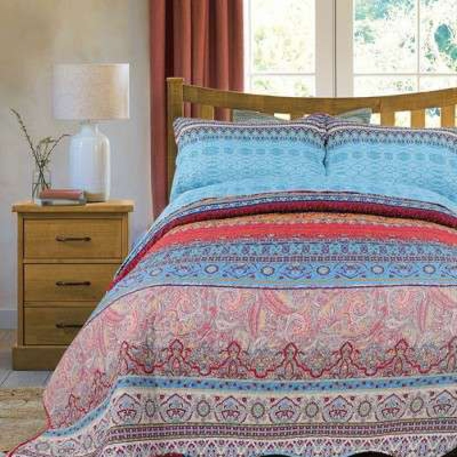 Bedspread Bedding Sets * | Cheapest 3 Pcs Bohemian Bedspread Coverlet Bed Sets With Pillow Shams Piccocasa