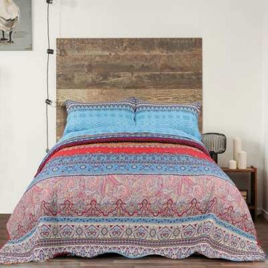 Bedspread Bedding Sets * | Cheapest 3 Pcs Bohemian Bedspread Coverlet Bed Sets With Pillow Shams Piccocasa