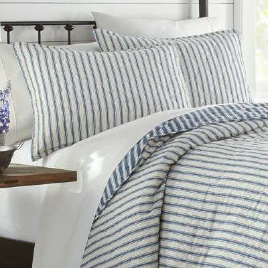 Quilt Bedding Sets * | New Willow Way Ticking Stripe Quilt & Sham Set Stone Cottage