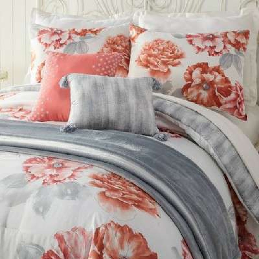 Comforter Bedding Sets * | Hot Sale Golden Peony Comforter Set Jessica Simpson Orange