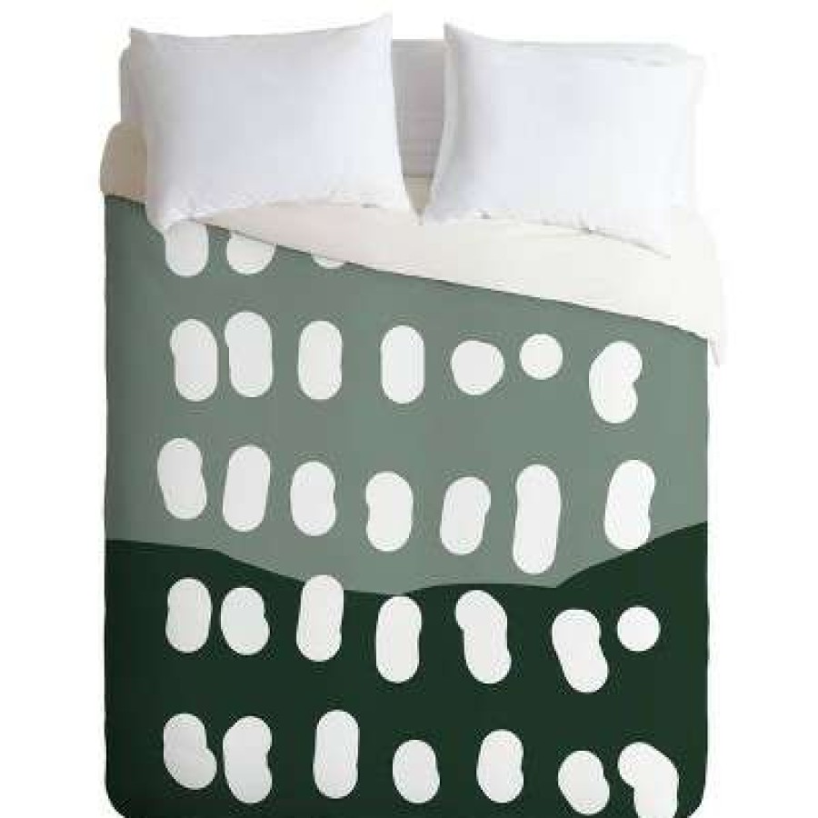 Duvet Cover Bedding Sets * | Deals Aleeya Jones Abstract Landscape Duvet Set Deny Designs Teal