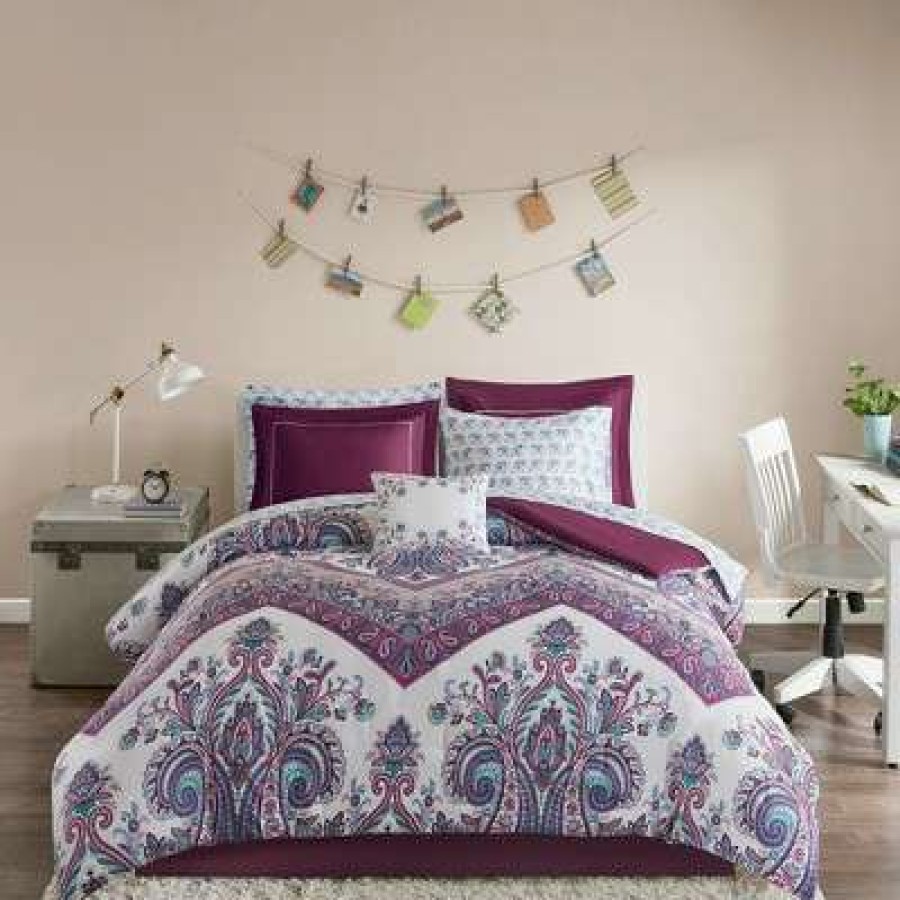 Comforter Bedding Sets * | Best Sale Intelligent Design Allura Complete Bed And Sheet Set Purple