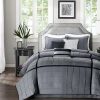 Comforter Bedding Sets * | Best Sale Madison Park 7Pc Northridge Herringbone Comforter Set Gray