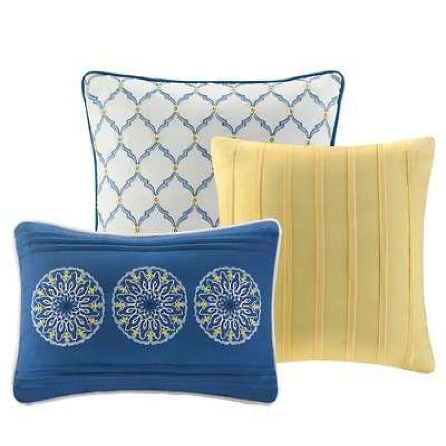 Quilt Bedding Sets * | Top 10 Madison Park Blue Menara Quilted Coverlet Set 6Pc