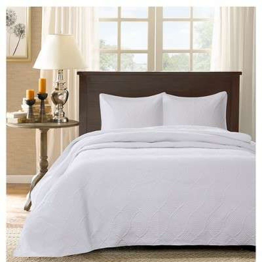 Bedspread Bedding Sets * | Best Pirce Madison Park Margaux Quilted Bedspread Set 3Pc White