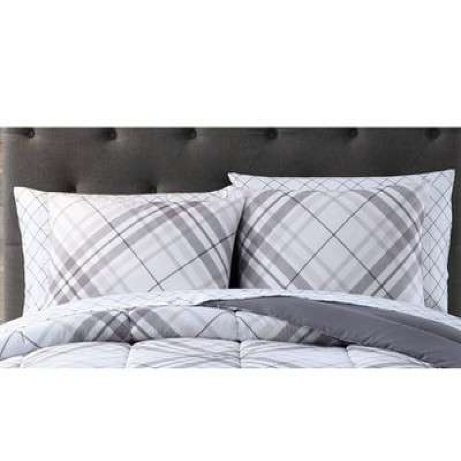 Comforter Bedding Sets * | Buy Khalvin Plaid Comforter Set Geneva Home Fashion