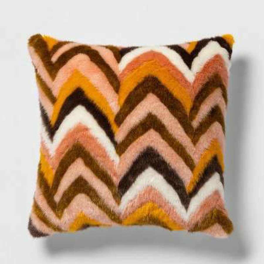 Bedding Collections * | Budget Opalhouse Chevron Faux Fur Pillow Collection