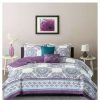 Quilt Bedding Sets * | Best Deal Intelligent Design Camryn Medallion Printed Quilt Set Purple