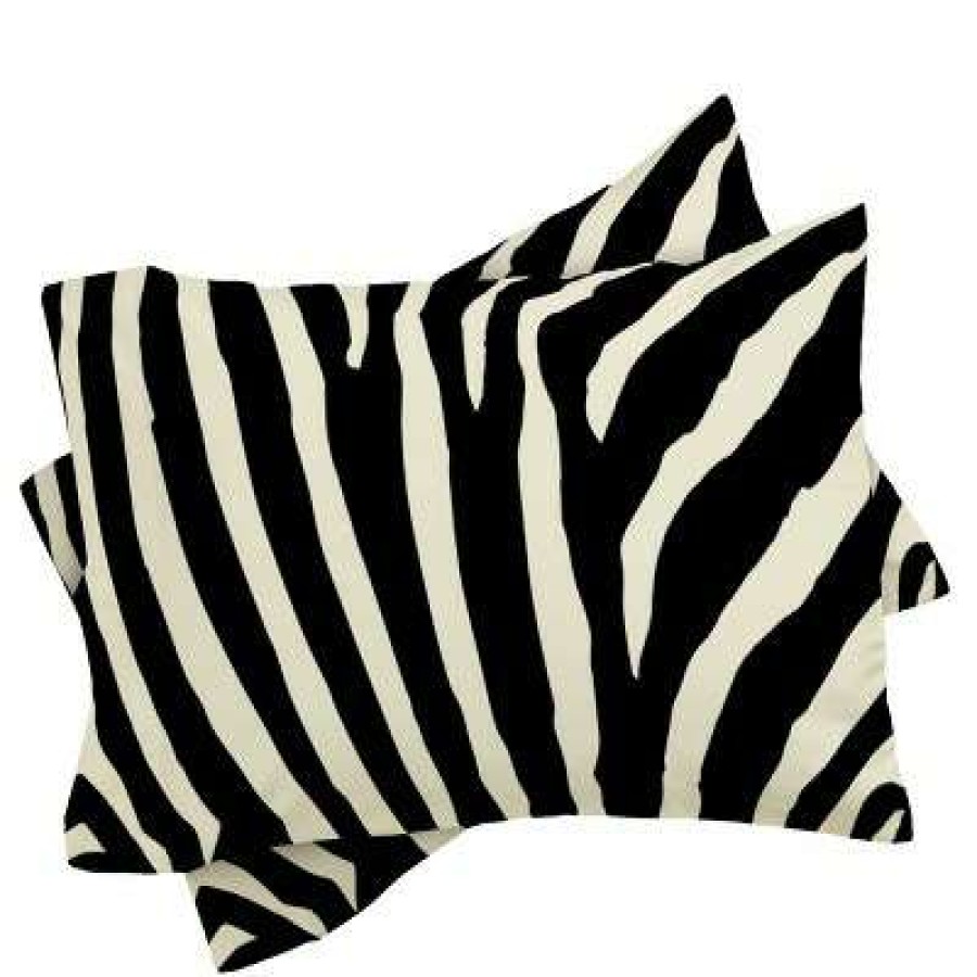 Comforter Bedding Sets * | Brand New Deny Designs Natalie Baca Zebra Stripes Comforter Set Black/White