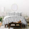 Duvet Cover Bedding Sets * | Flash Sale Black & White Wonder Forest Gridlock Duvet Cover Deny Designs