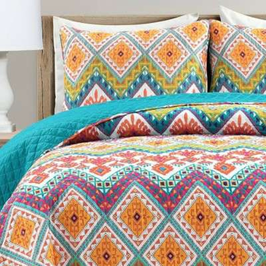 Quilt Bedding Sets * | New Lush Decor Boho Chevron Quilt Set Lush Decor Multicolor