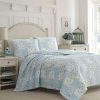 Quilt Bedding Sets * | Cheap Blue Keena Quilt Set Laura Ashley