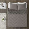 Comforter Bedding Sets * | Cheapest Intelligent Design Jasper Solid Chevron Quilted Reversible To Cozy Plush Comforter Set