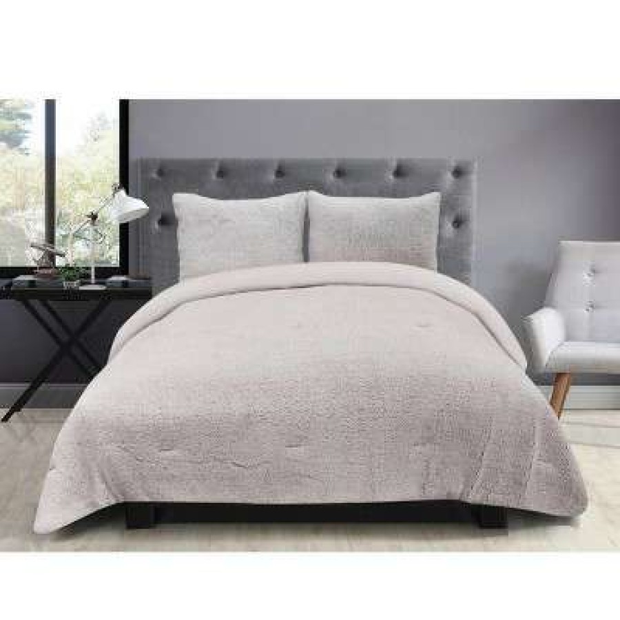 Comforter Bedding Sets * | Wholesale De Moocci Backy-Dye Sherpa New Farmhouse Comforter 3 Pc Set