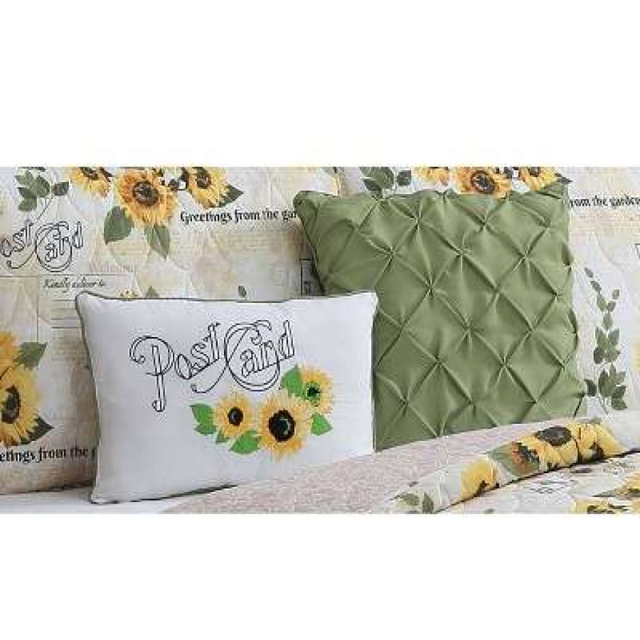 Quilt Bedding Sets * | Buy Yara Sunflower 5Pc Quilt Set Geneva Home Fashion Yellow