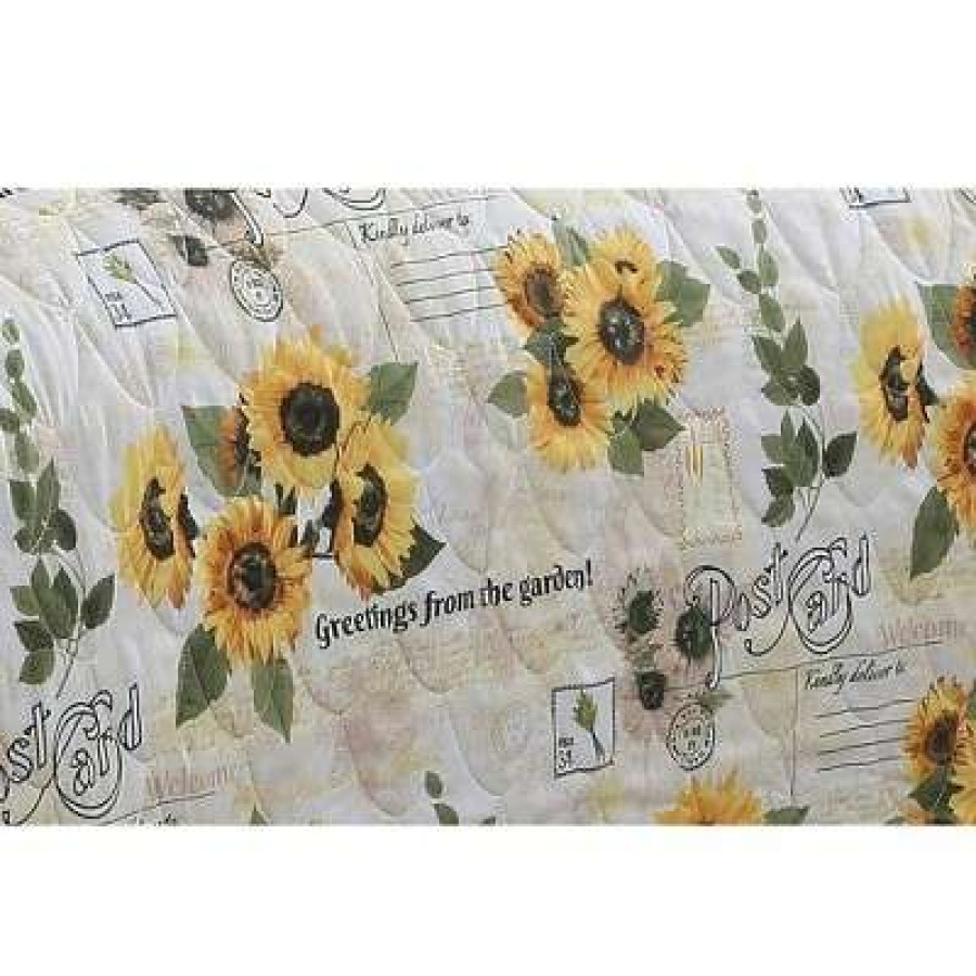 Quilt Bedding Sets * | Buy Yara Sunflower 5Pc Quilt Set Geneva Home Fashion Yellow