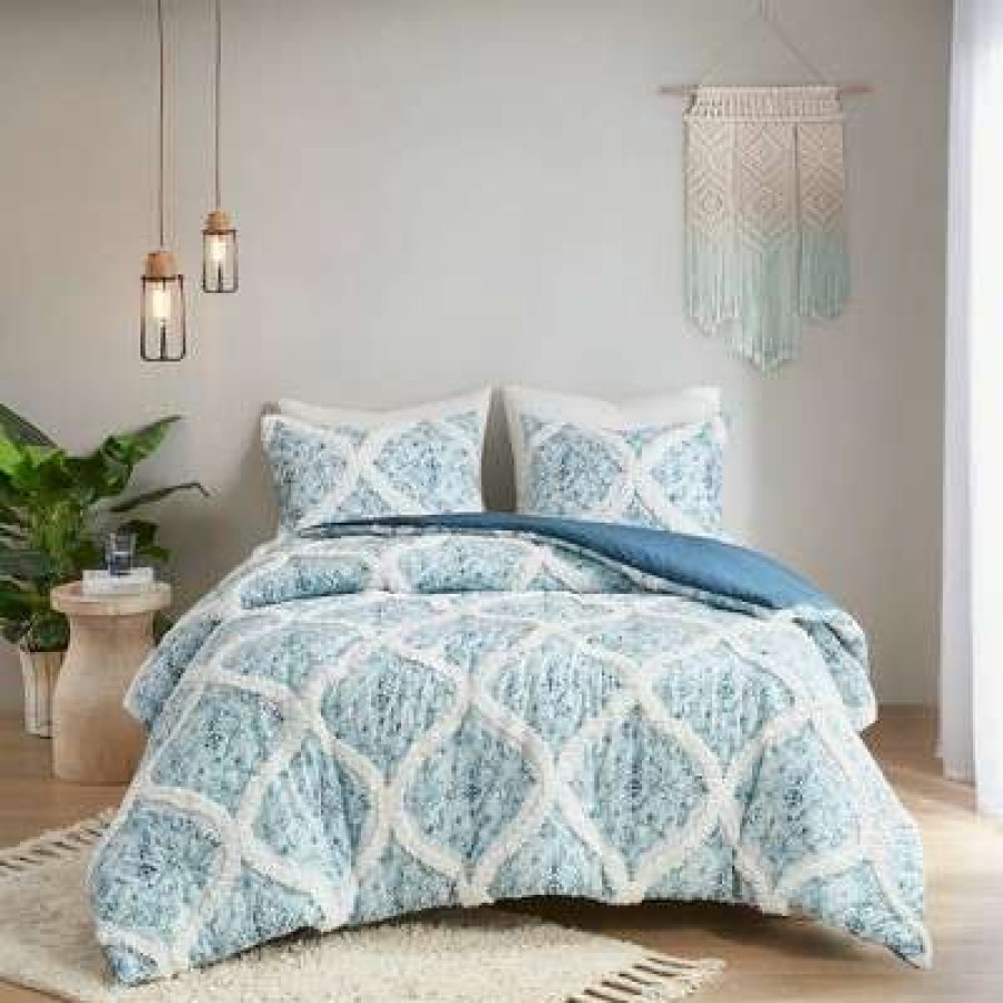 Duvet Cover Bedding Sets * | New Madison Park 3Pc Isadora Cotton Duvet Cover Set Teal