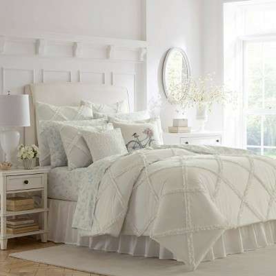 Duvet Cover Bedding Sets * | Outlet Adelina Reversible Duvet Cover Set White Laura Ashley