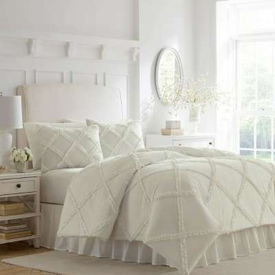 Duvet Cover Bedding Sets * | Outlet Adelina Reversible Duvet Cover Set White Laura Ashley