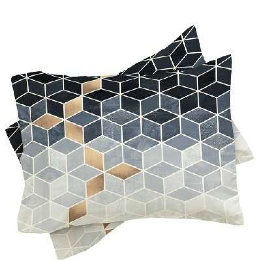 Comforter Bedding Sets * | Wholesale Elisabeth Fredriksson Soft Gradient Cubes Comforter Set Blue Deny Designs Blue/Geometric