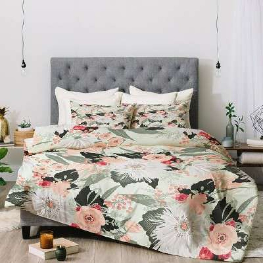 Comforter Bedding Sets * | Top 10 Iveta Abolina Carmella Creme Comforter Set Deny Designs Mint