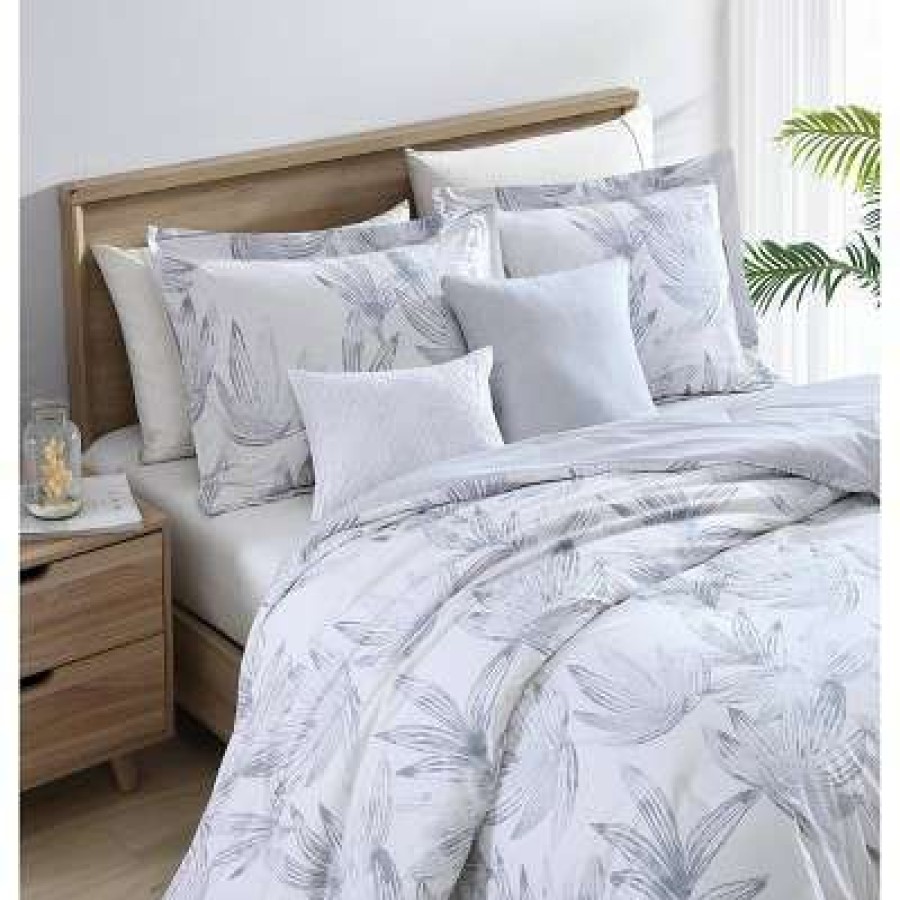 Comforter Bedding Sets * | Best Pirce 5Pc Kayo Comforter & Sham Bonus Set Tommy Bahama Gray