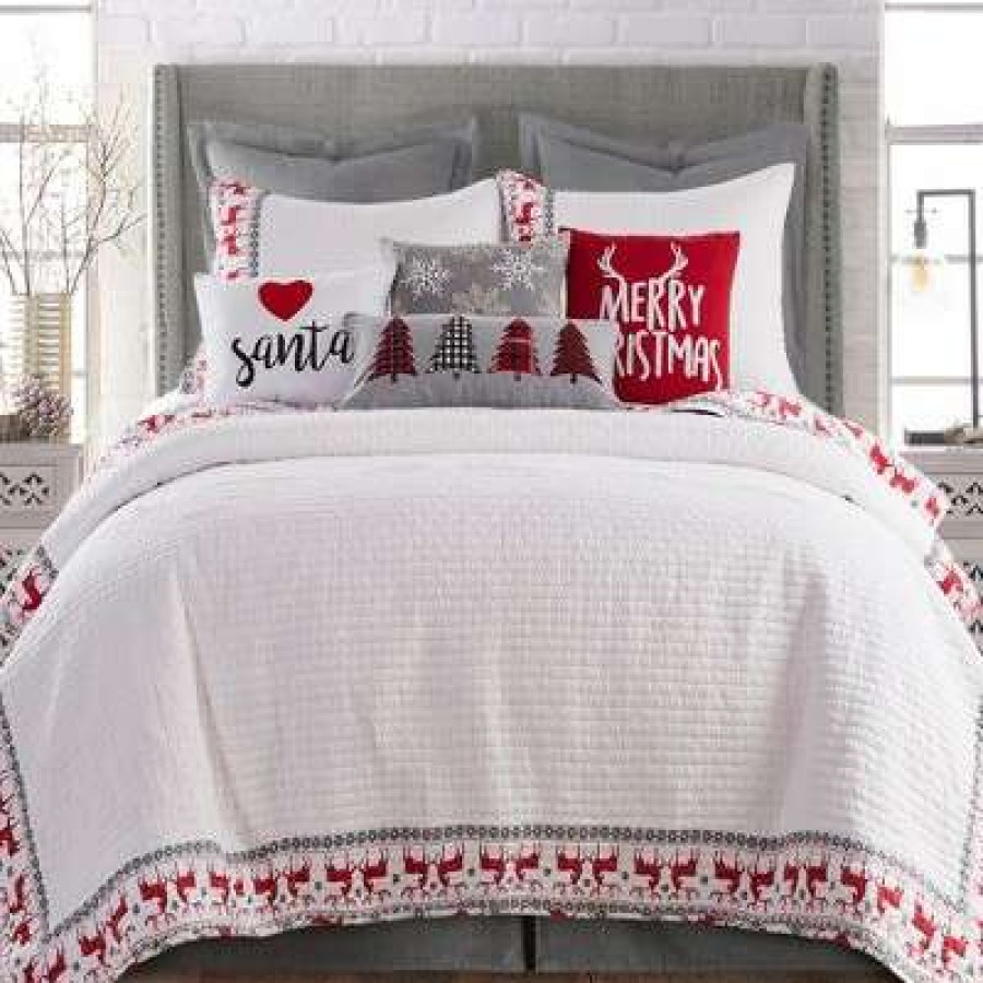 Quilt Bedding Sets * | Brand New Rudolph Holiday Quilt Set Levtex Home