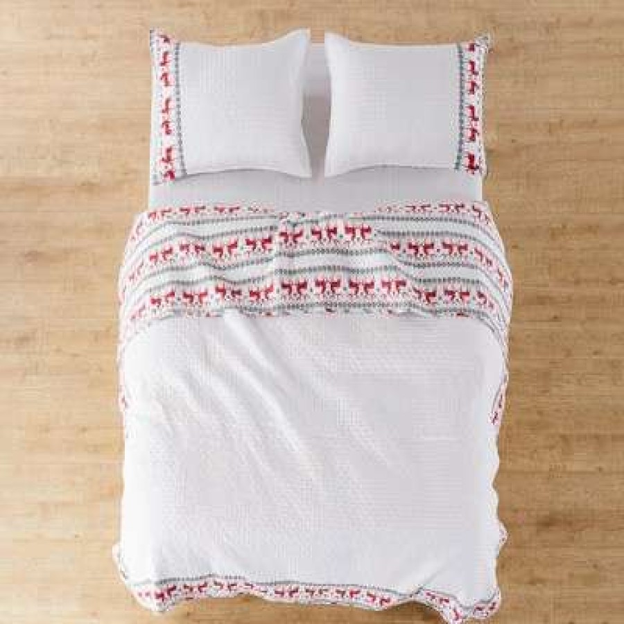 Quilt Bedding Sets * | Brand New Rudolph Holiday Quilt Set Levtex Home