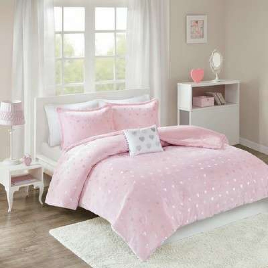 Comforter Bedding Sets * | Hot Sale Mi Zone Audrey Metallic Printed Plush Comforter Set