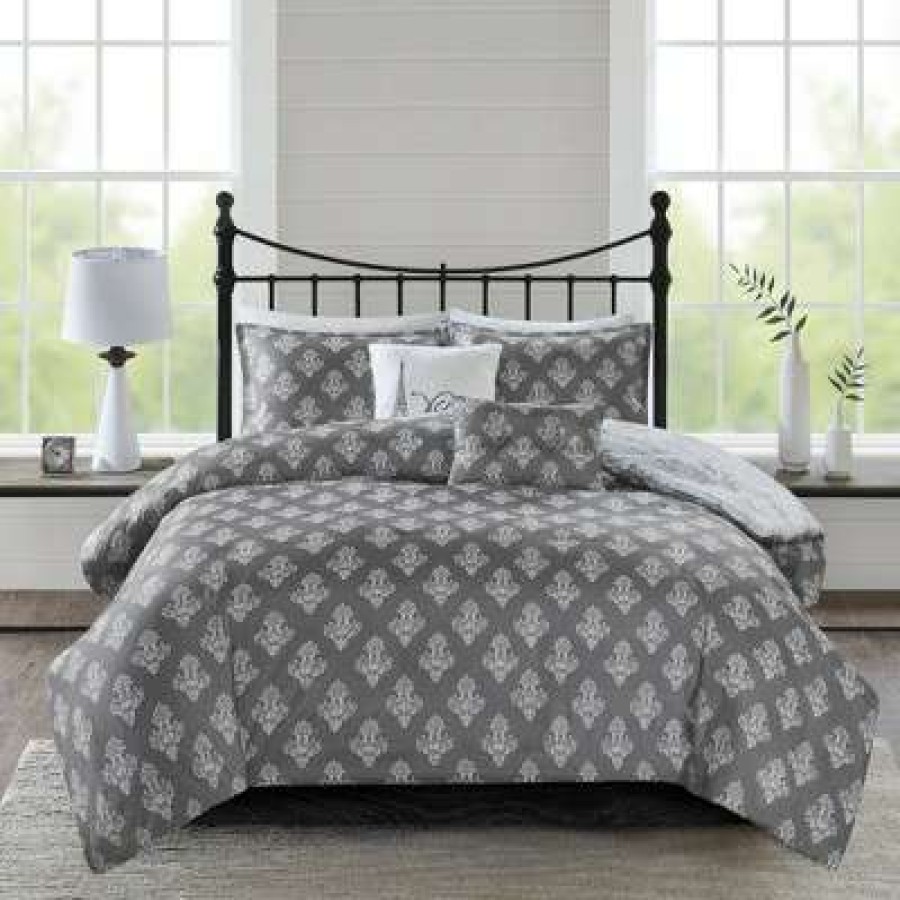 Duvet Cover Bedding Sets * | Buy 510 Design Apolline 5Pc Reversible Paris Print Duvet Cover Set